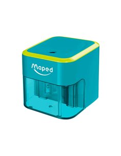 Taille-crayons maped lectrique a pile 1 trou diametre 6 a 8mm avec reservoir bicolore.