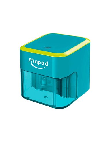 Taille-crayons maped lectrique a pile 1 trou diametre 6 a 8mm avec reservoir bicolore.