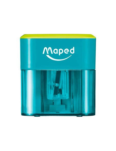 Taille-crayons maped lectrique a pile 1 trou diametre 6 a 8mm avec reservoir bicolore.