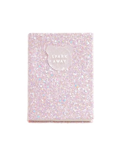 Cahier collé Miquel Rius Back2Fun avec couverture pailletée rose et patch en silicone - 96 feuilles unies de 100 g/m²