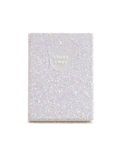 Cahier collé Miquel Rius Back2Fun avec couverture pailletée blanche et patch en silicone - 96 feuilles pointillées de papier 100