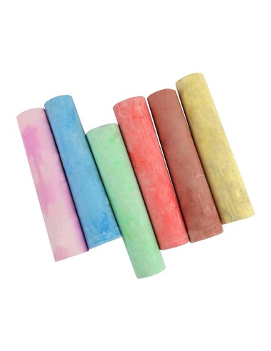 Craie trottoir liderpapel activités créatives scolaires coloris assortis boîte 6 unités.