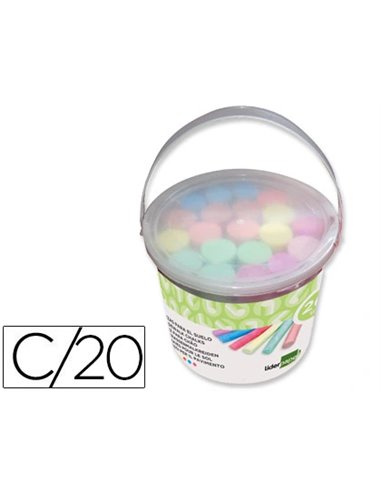 Craie trottoir liderpapel activités créatives scolaires coloris assortis boîte 20 unités.