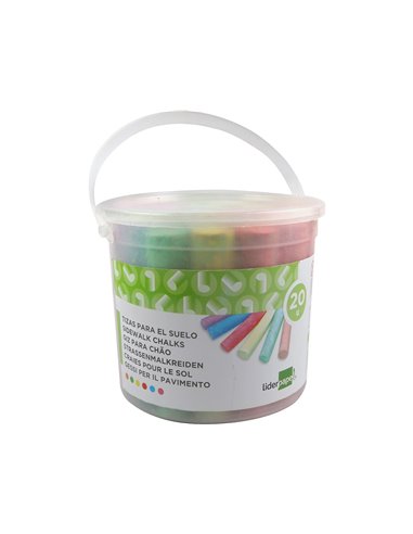 Craie trottoir liderpapel activités créatives scolaires coloris assortis boîte 20 unités.