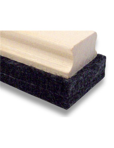 Brosse effaceur q-connect tableau vert/tableau blanc poignée en bois base feutrine 11x7cm.