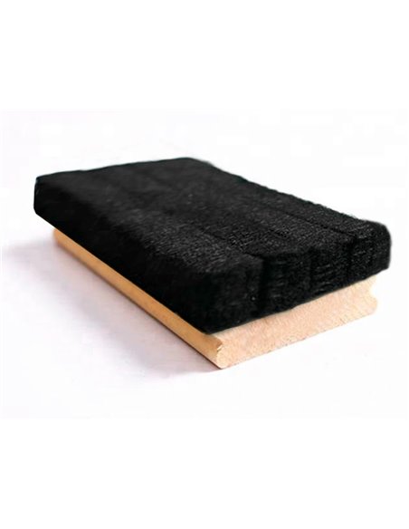 Brosse effaceur q-connect tableau vert/tableau blanc poignée en bois base feutrine 11x7cm.