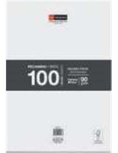 Recharge Miquel Rius A4 Pointillé - 100 Feuilles Volantes 90g sans Perforations