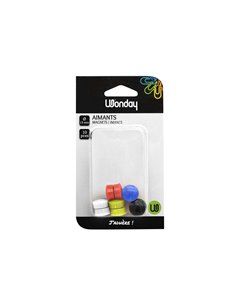 Aimant wonday rond diamètre 15mm coloris assortis blister 10 unités.