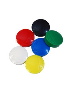 Aimant wonday rond diamètre 20mm coloris assortis blister 6 unités.
