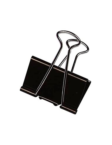 Pince q-connect double clip largeur 19mm coloris noir boite carton 10 unites.