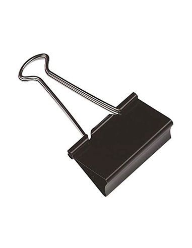Pince q-connect double clip largeur 19mm coloris noir boite carton 10 unites.