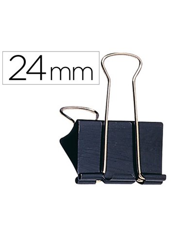 Pince q-connect double clip largeur 24mm coloris noir boite carton 10 unites.