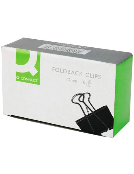 Pince q-connect double clip largeur 42mm coloris noir boite carton 10 unites.