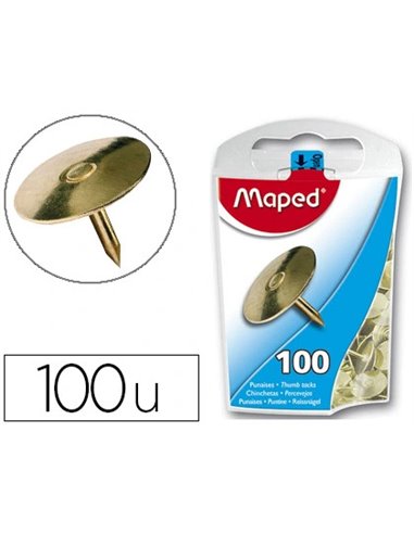Punaise maped cuivrée diamètre 10mm boîte distributrice 100 unités.