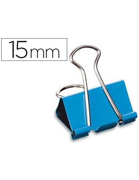 Pince maped double clip largeur 15mm boîte plastique 12 unités.