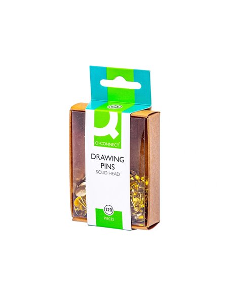 Punaise q-connect laiton diamètre 10mm boîte plastique 120 unités.