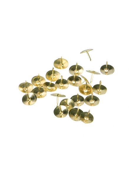 Punaise q-connect laiton diamètre 10mm boîte plastique 120 unités.