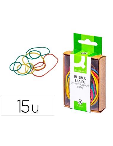Bracelet caoutchouc q-connect 4mm et 80mm coloris assortis boîte distributrice 15g.