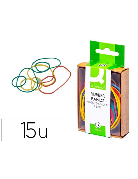 Bracelet caoutchouc q-connect 4mm et 80mm coloris assortis boîte distributrice 15g.