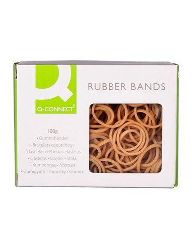 Bracelet caoutchouc q-connect n.3 30x2mm boîte fenêtre 100g.