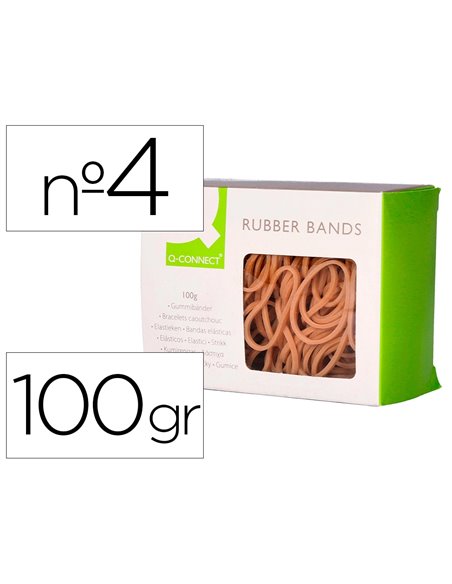 Bracelet caoutchouc q-connect n.4 40x2mm boîte fenêtre 100g.