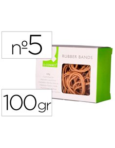 Bracelet caoutchouc q-connect n.5 50x2mm boîte fenêtre 100g.