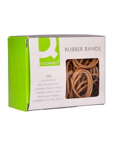 Bracelet caoutchouc q-connect n.5 50x2mm boîte fenêtre 100g.