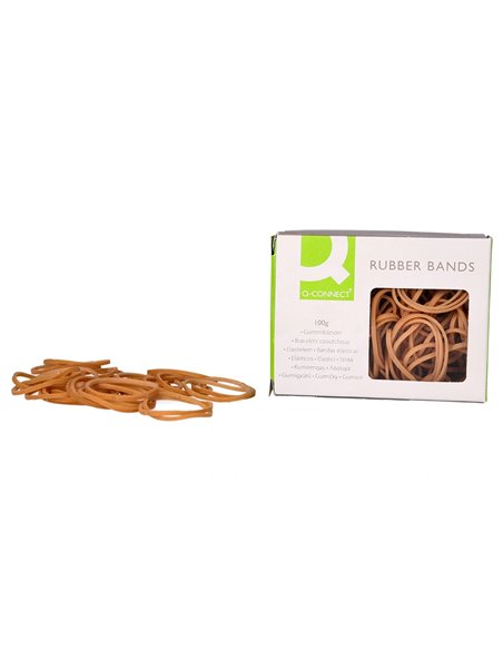 Bracelet caoutchouc q-connect n.5 50x2mm boîte fenêtre 100g.