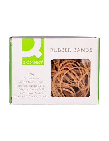 Bracelet caoutchouc q-connect n.6 60x2mm boîte fenêtre 100g.