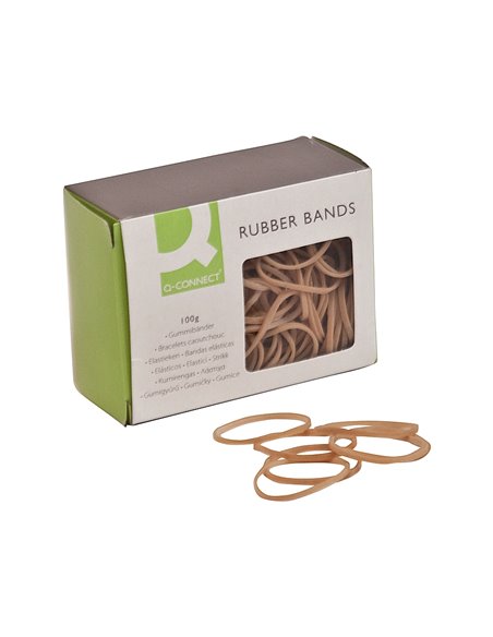 Bracelet caoutchouc q-connect n.6 60x2mm boîte fenêtre 100g.