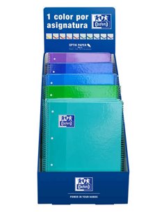 Oxford Europeanbook 1 Classic Vitrine avec 25 cahiers à spirales A4+, 80 feuilles, grille microperforée 5x5, couverture extra ri