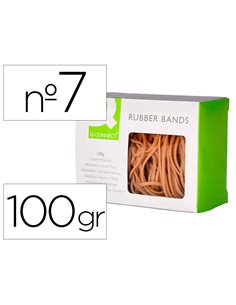 Bracelet caoutchouc q-connect n.7 70x2mm boîte fenêtre 100g.