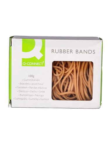 Bracelet caoutchouc q-connect n.7 70x2mm boîte fenêtre 100g.