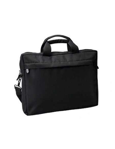 Sacoche sign ordinateur portable 15.6" polyester 280x350x60mm poche zippée extérieure poche scratch dos bandoulière noir.