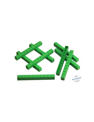 Elements base 10 a l'unite wissner 50 barres dizaine pour base 10 barres encastrables.