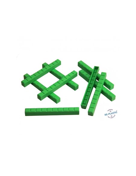 Elements base 10 a l'unite wissner 50 barres dizaine pour base 10 barres encastrables.