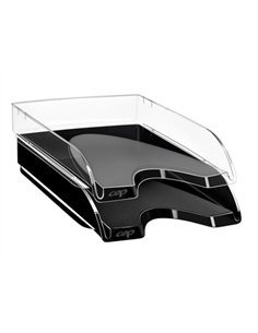 Corbeille à courrier cep polystyrène antichoc superposable verticale/escalier option 4 rehausses 350x255x65mm noir.