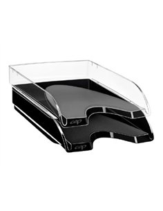 Corbeille à courrier cep polystyrène antichoc superposable verticale/escalier option 4 rehausses 350x255x65mm transpa.