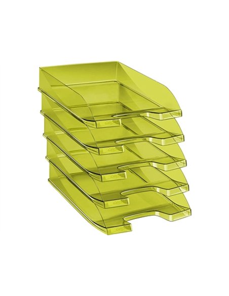 Corbeille à courrier cep first tonic polypropylène antichoc préhension facile 350x255x65mm coloris vert.