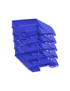 Corbeille à courrier cep first tonic polypropylène antichoc préhension facile 350x255x65mm coloris bleu.