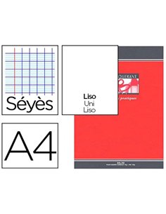 Cahier piqué conquérant sept travaux pratiques couverture offset a4 21x29,7cm 48 pages 70g 24p séyès 24p unies.