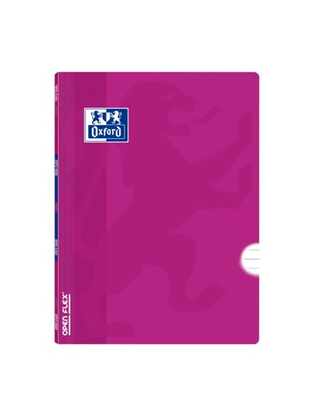 Cahier agrafé Oxford School Classic Openflex A4 - Couverture plastique résistante - 1 ligne avec marge - 48 feuilles de papier l