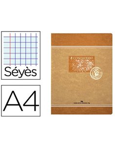 Cahier piqué conquérant sept papier recyclé encre offset base végétale a4 21x29,7cm 96 pages 70g séyès.