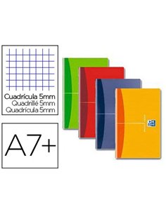 Carnet agrafé oxford essentials couverture pelliculée 9x14cm 96 pages 5x5mm coloris assortis.