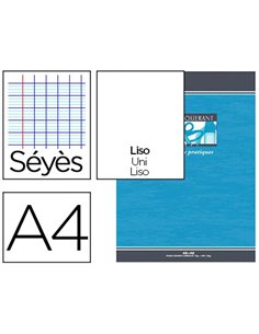 Cahier travaux pratiques piqué conquérant sept couverture offset a4 21x29,7cm 96 pages 70g 48 séyès/48 unies dessin 120g.