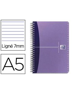 Répertoire oxford reliure intégrale couverture pelliculée lavable polypropylène a5 148x210mm 180 pages ligné 7mm.