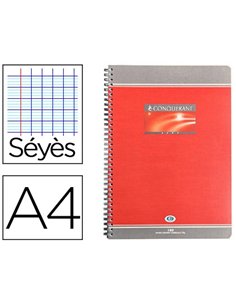 Cahier conquérant sept reliure intégrale couverture offset a4 21x29,7cm 180 pages 70g séyès.