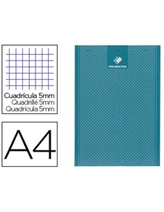 Bloc bureau conquerant sept éco agrafé en tête couverture semi enveloppante rainurée a4 210x297mm 200f 56g 5x5 bleu.