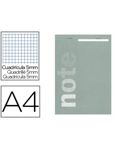 Bloc mémo conquerant sept couverture offset agrafé en tête a4 210x297mm 160pages 60g 5x5mm.