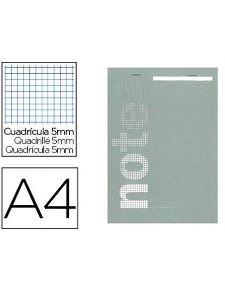 Bloc mémo conquerant sept couverture offset agrafé en tête a4 210x297mm 160pages 60g 5x5mm.